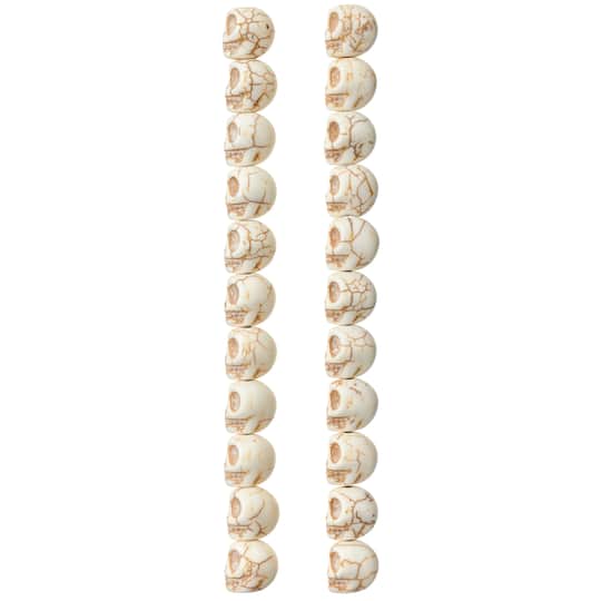 Reconstituted Stone Skull Beads, 12mm by Bead Landing™